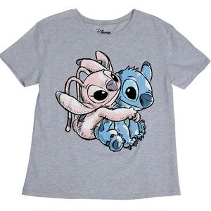 Lilo & Stitch Disney Angel Hugging Graphic Tee Small Pop Culture Casual Tropical